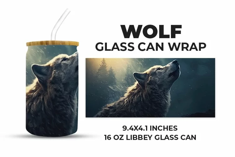 Wolf Waves Glass Can Wrap