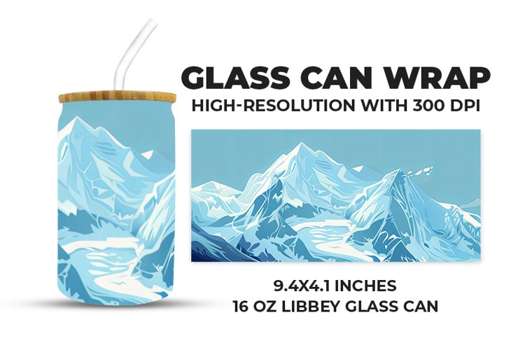 Ice Mountain Glass Can Wrap example image 1