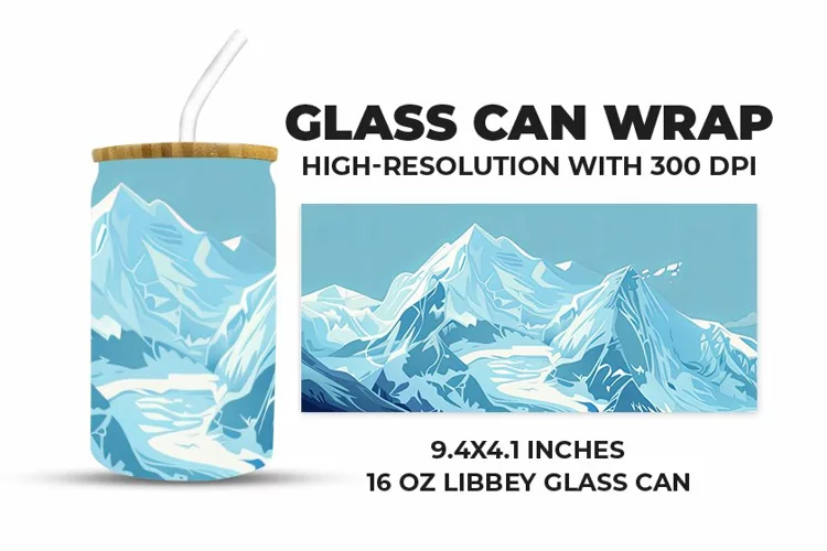 Ice Mountain Glass Can Wrap