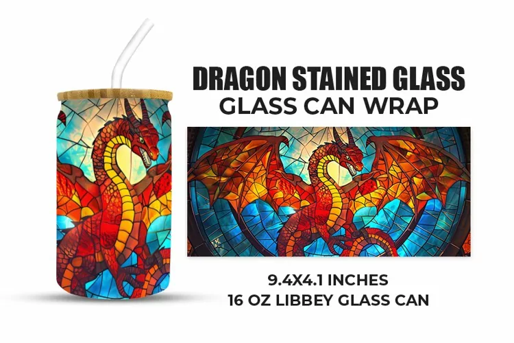 Dragon Stained Glass Glass Can Wrap