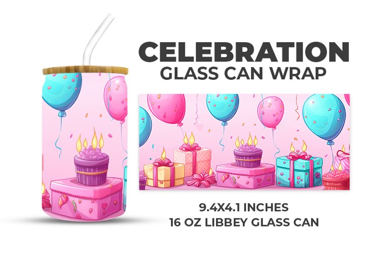Celebration Glass Can Wrap example image 1