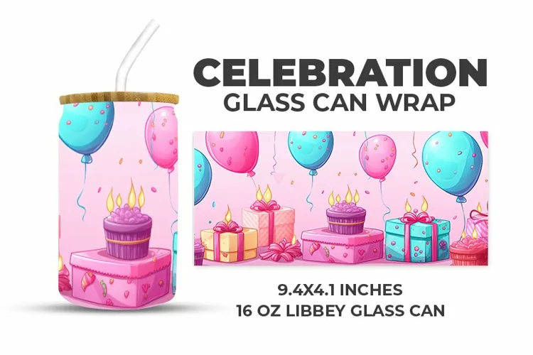 Celebration Glass Can Wrap