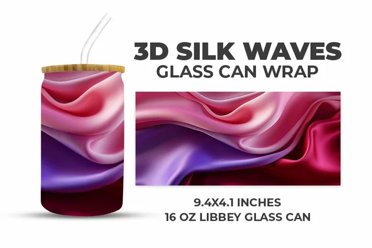3D Silk Waves Glass Can Wrap