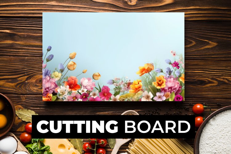 3D Colorful Floral Cutting Board Sublimation example image 1