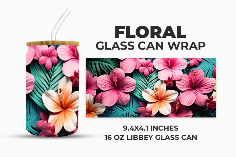 Floral Glass Can Wrap example image 1