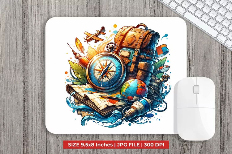 Travel Elements Mouse Pad Sublimation