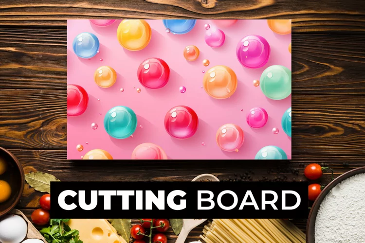 3D Colorful Balls Cutting Board Sublimation
