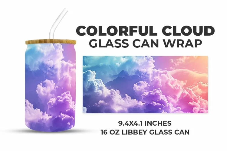 Colorful Cloud Glass Can Wrap