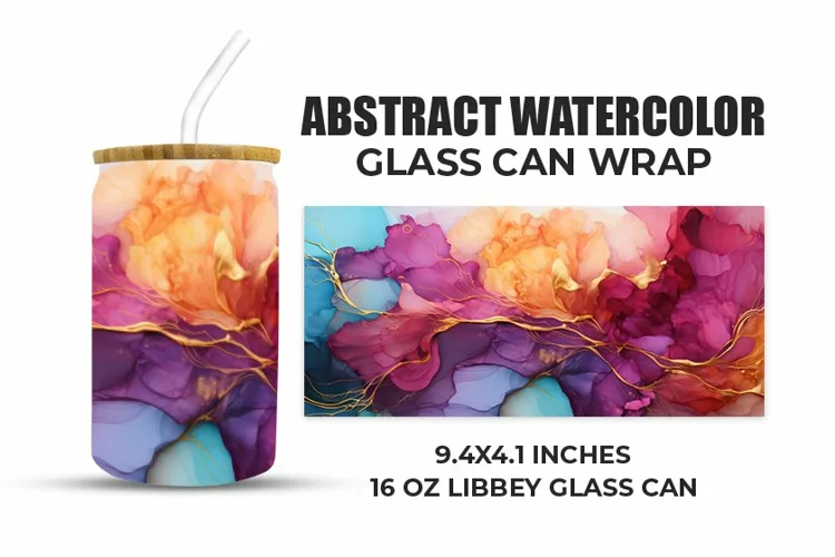 Abstract Watercolor Glass Can Wrap