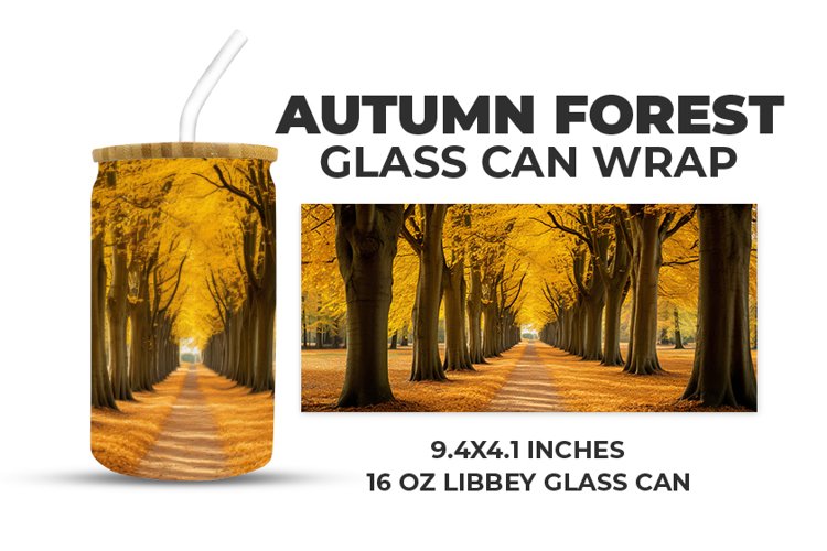 Autumn Forest Glass Can Wrap example image 1