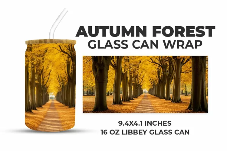 Autumn Forest Glass Can Wrap