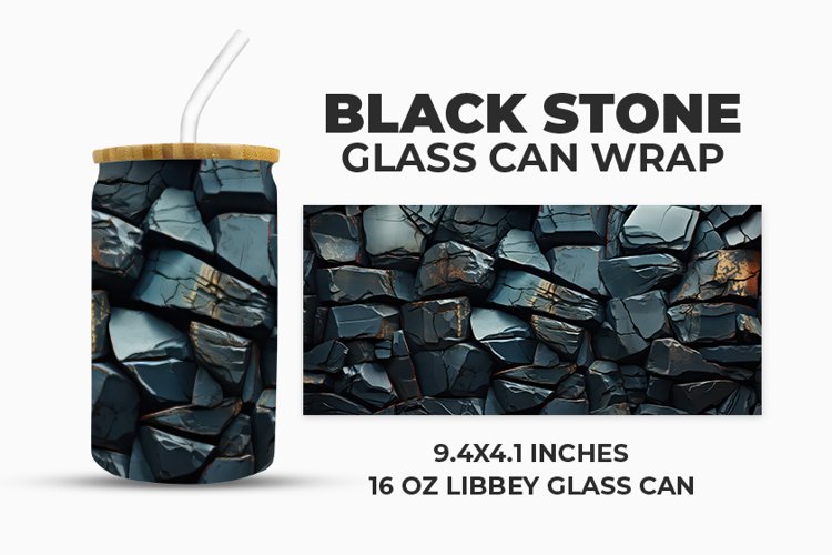 Black Stone Glass Can Wrap example image 1