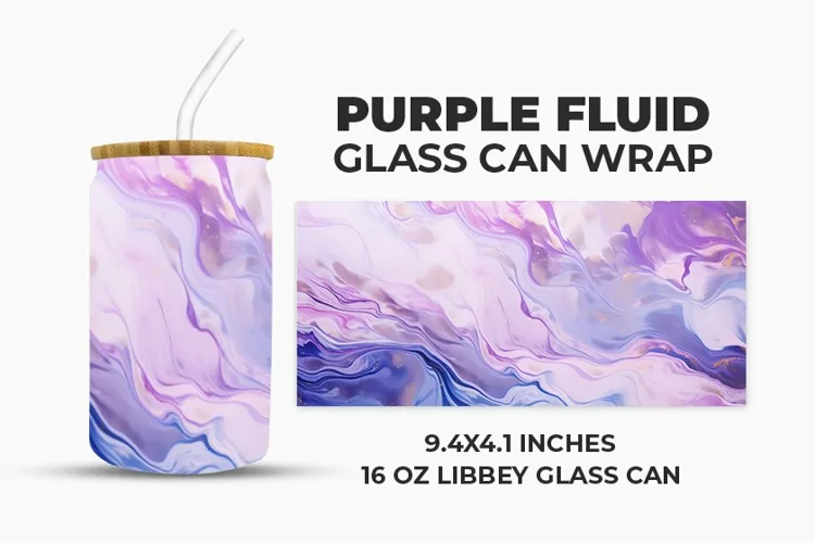 Purple Fluid Glass Can Wrap