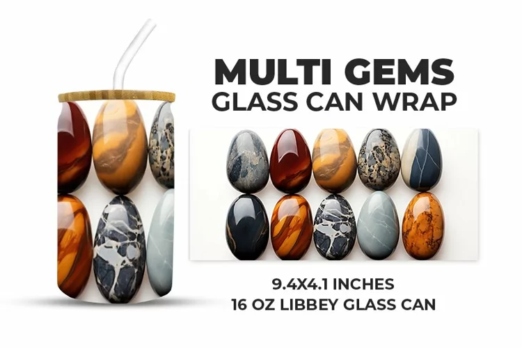 Multi Gems Glass Can Wrap