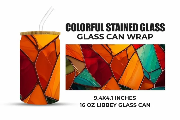 Colorful Stained Glass Glass Can Wrap