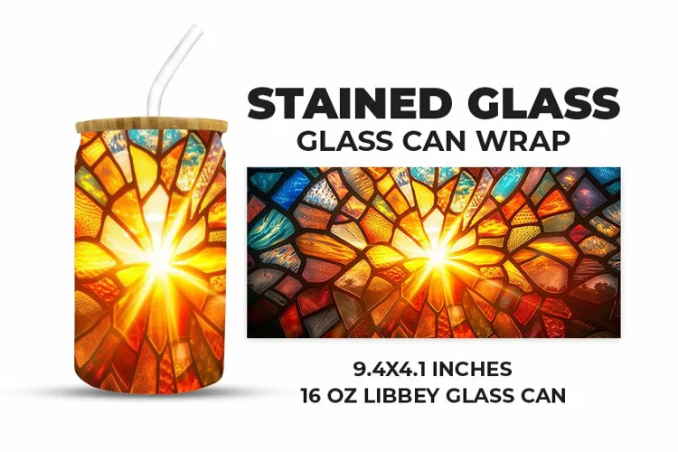 Stained Glass Glass Can Wrap