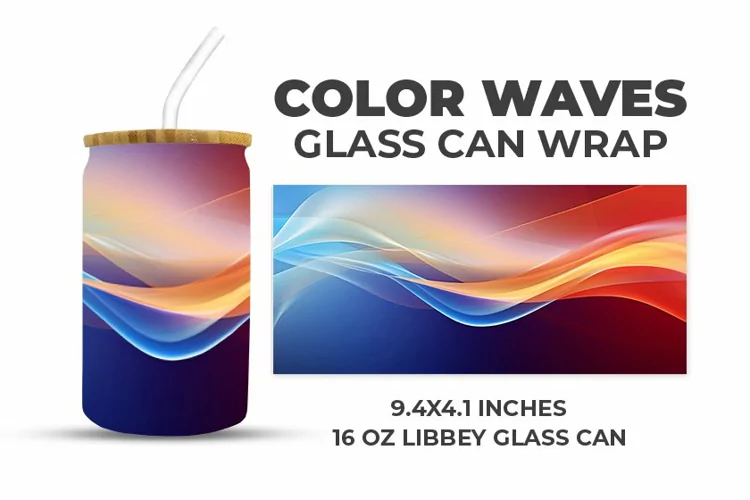 Color Waves Glass Can Wrap