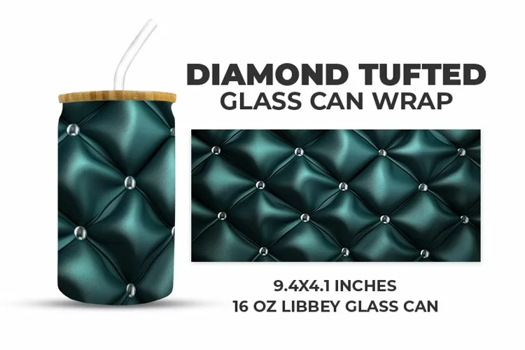 Diamond Tufted Glass Can Wrap
