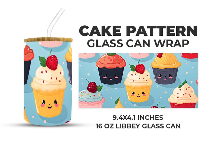 Cake Pattern Glass Can Wrap example image 1