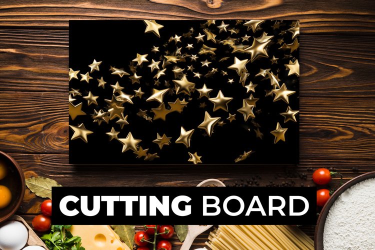 Golden Stars Cutting Board sublimation example image 1