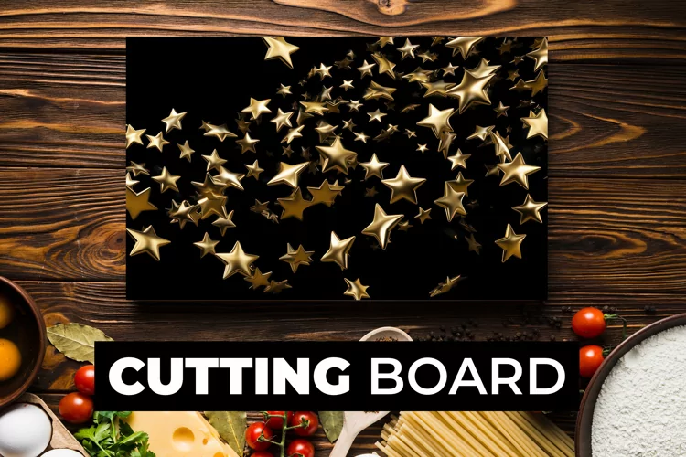 Golden Stars Cutting Board sublimation