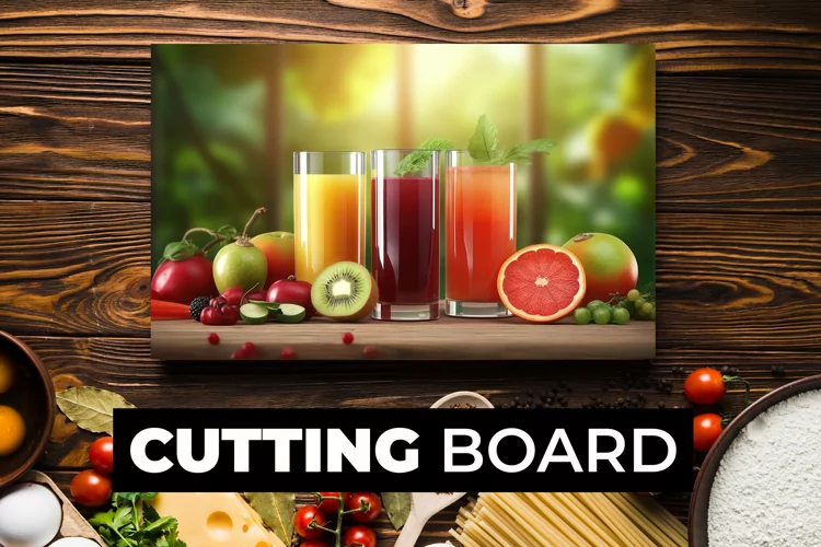 Mix Fruit Juices Cutting Board sublimation