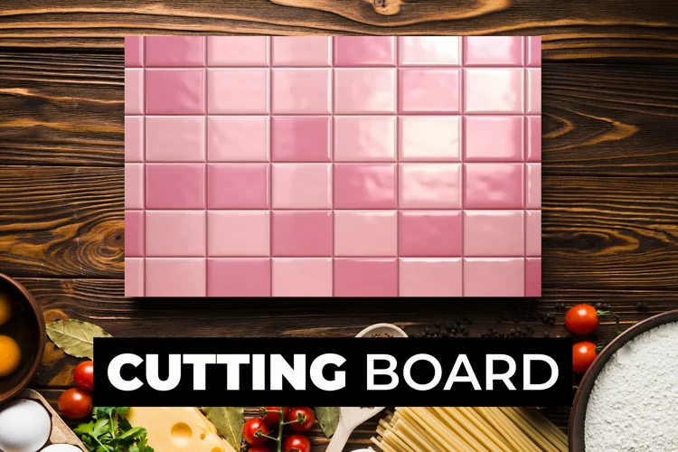 Pink Tile Wall Cutting Board sublimation