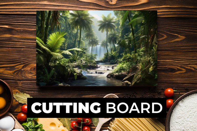 Watercolor Nature Cutting Board Sublimation example image 1