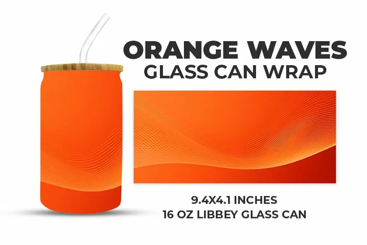 Orange Waves Glass Can Wrap