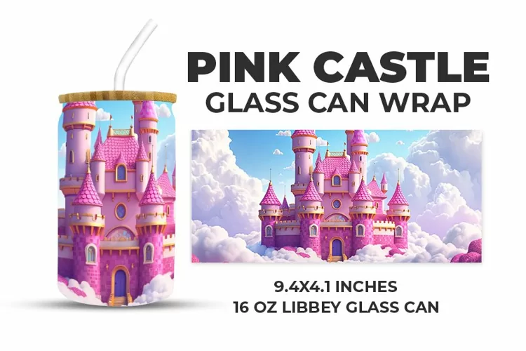 Pink Castle Glass Can Wrap