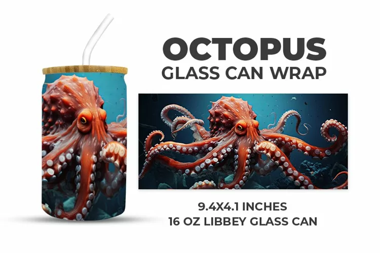 Octopus Glass Can Wrap