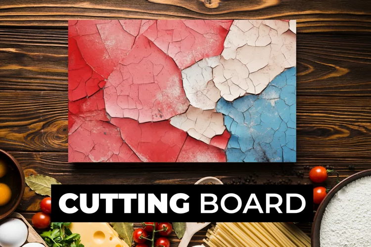 Red And Blue Crack Wall Cutting Board sublimation