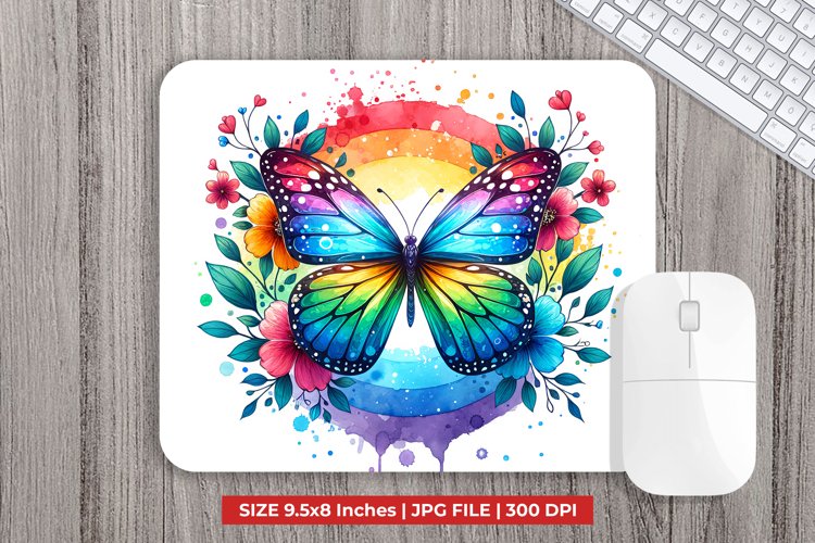 Colorful Butterfly Mouse Pad Sublimation