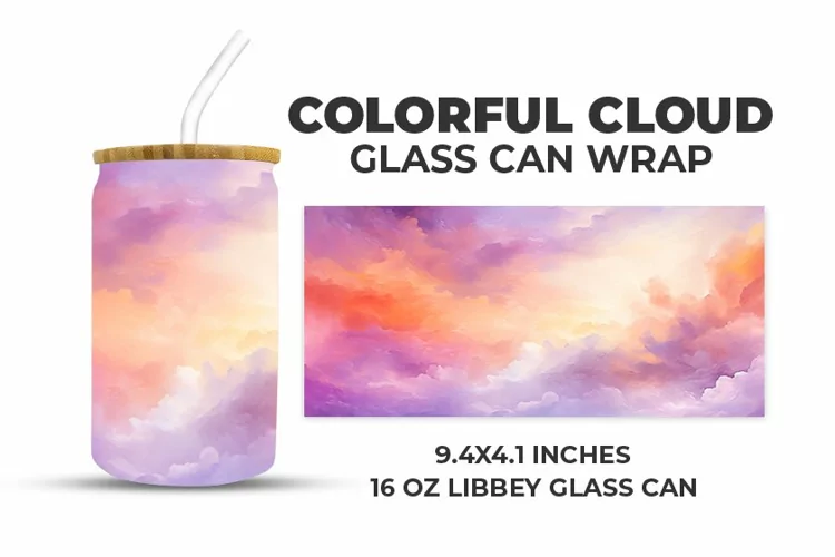 Colorful Cloud Glass Can Wrap