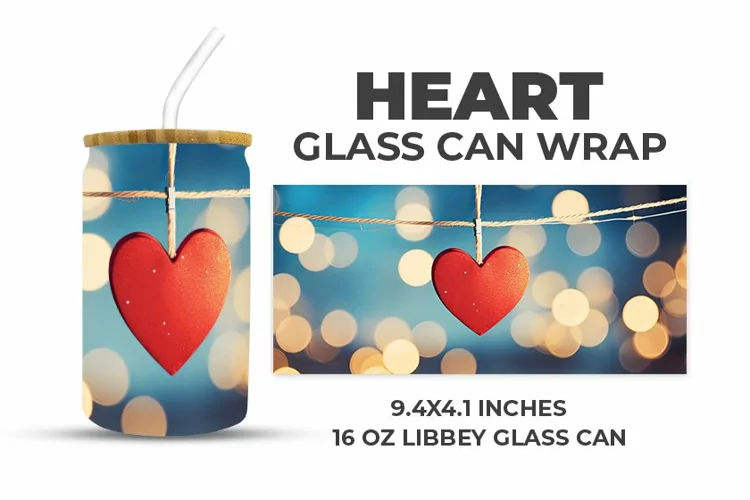 Heart Glass Can Wrap