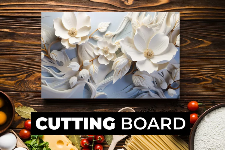 3D White Flower Cutting Board Sublimation