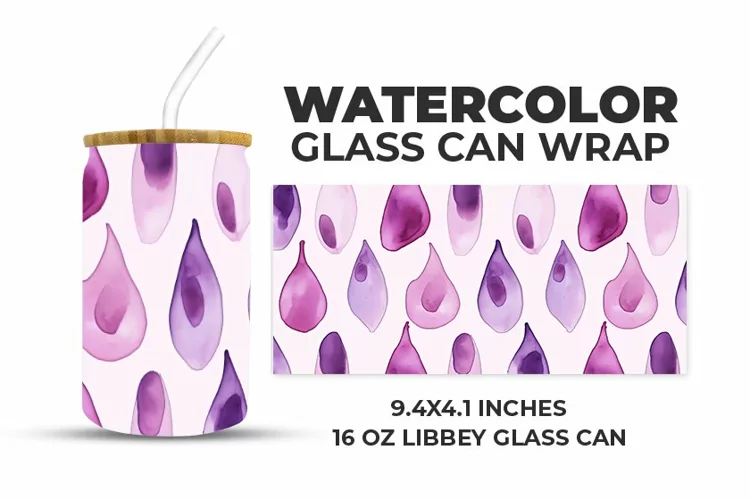Watercolor Glass Can Wrap