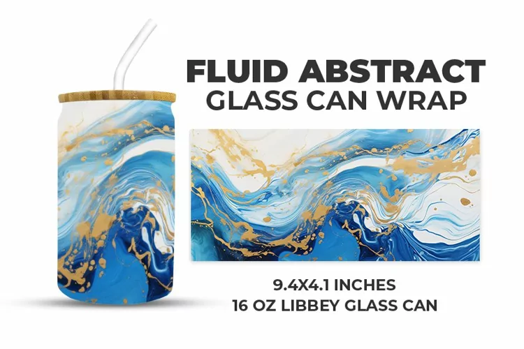 Fluid Abstract Glass Can Wrap