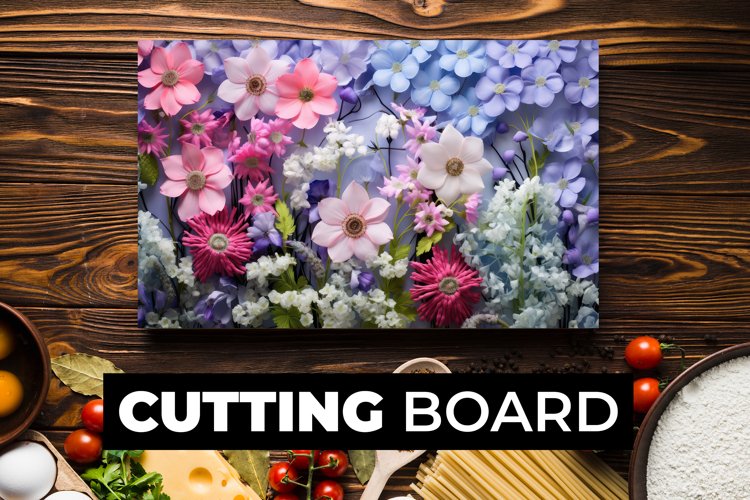 Floral Cutting Board Sublimation example image 1