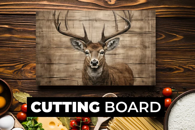 Wooden Deer Cutting Board Sublimation
