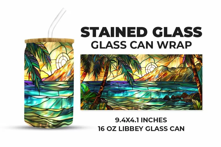 Nature Stained Glass Glass Can Wrap