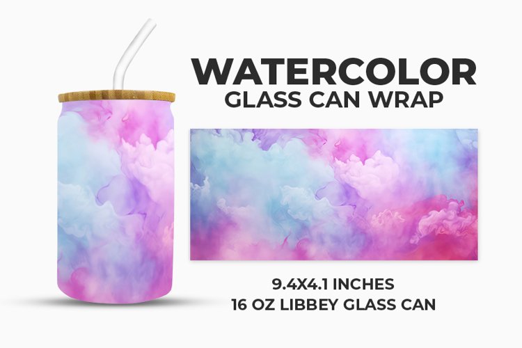 Watercolor Glass Can Wrap example image 1
