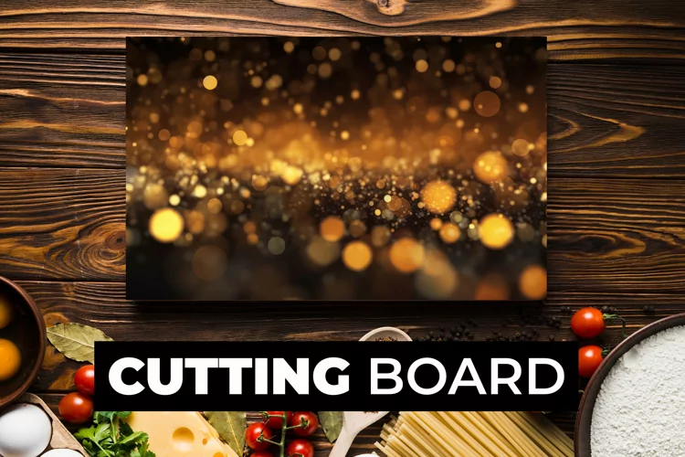 Blurry Golden Bokeh Cutting Board sublimation