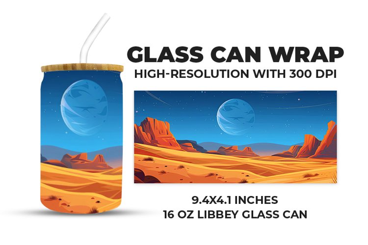 Lunar Landscape Glass Can Wrap example image 1