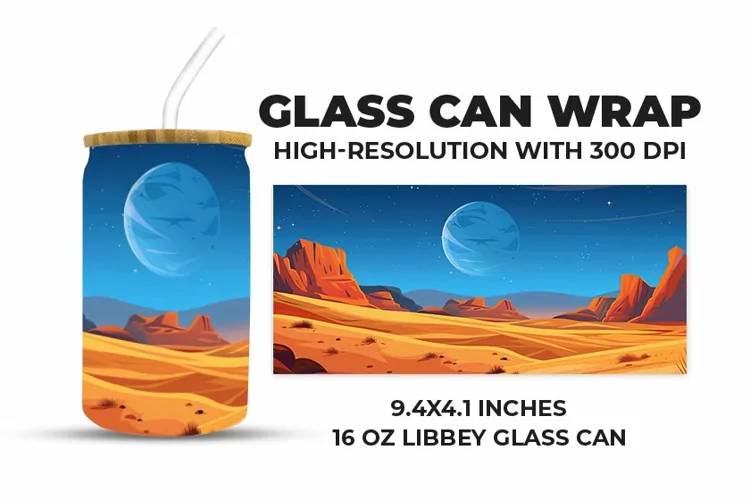 Lunar Landscape Glass Can Wrap