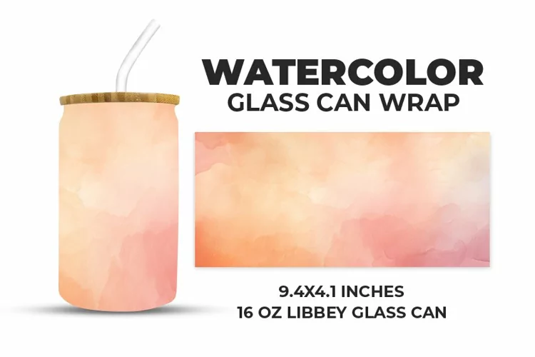Watercolor Glass Can Wrap