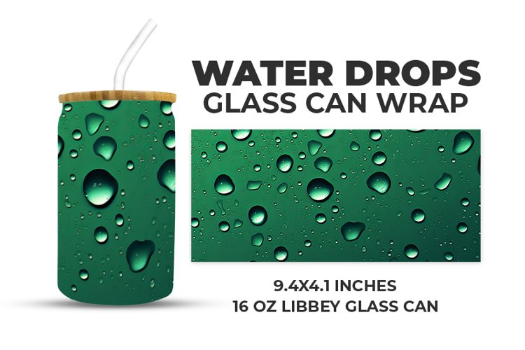 Water Drops Glass Can Wrap example image 1