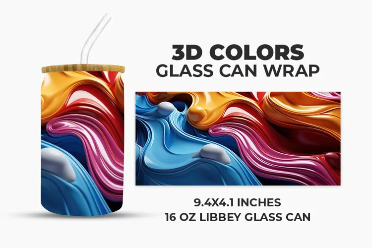 3D Colors Glass Can Wrap
