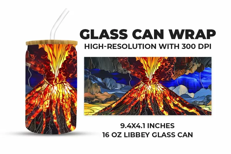 Nature Stained Glass Glass Can Wrap