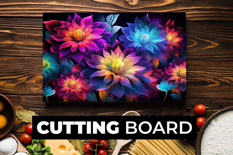 Neon Floral Cutting Board Sublimation